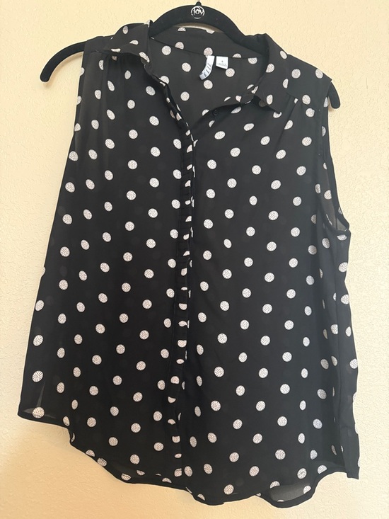 Elle Tops - 4 for $20 Elle Black Sleeveless Polka Dot Button-Front Blouse
